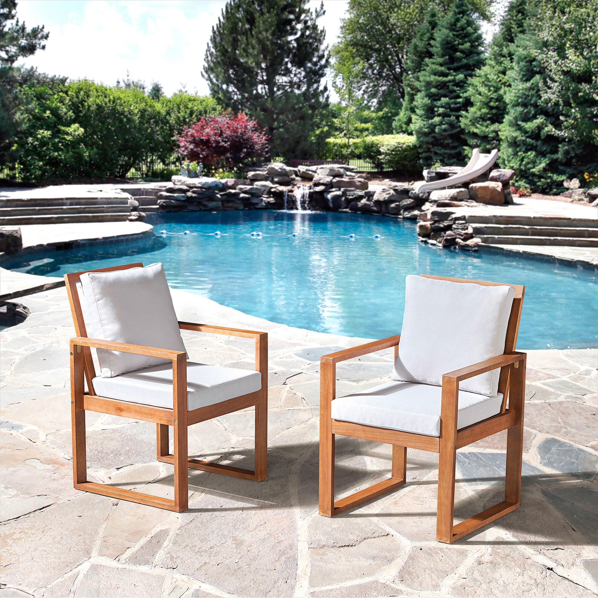 Eucalyptus outdoor dining hot sale chairs