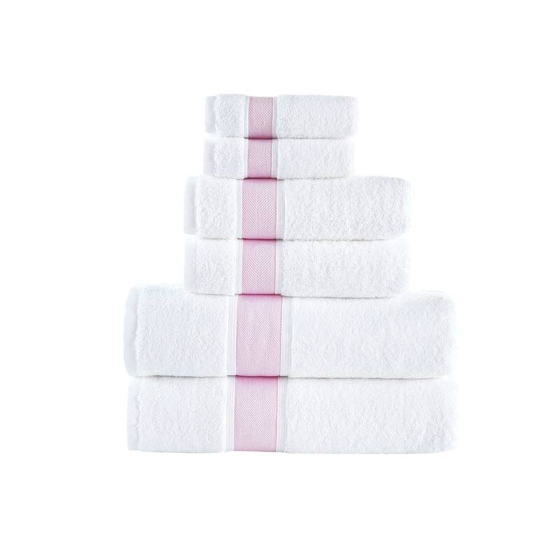 Brooks Brothers Ottoman Rolls 6 pcs Towel Set - Pink