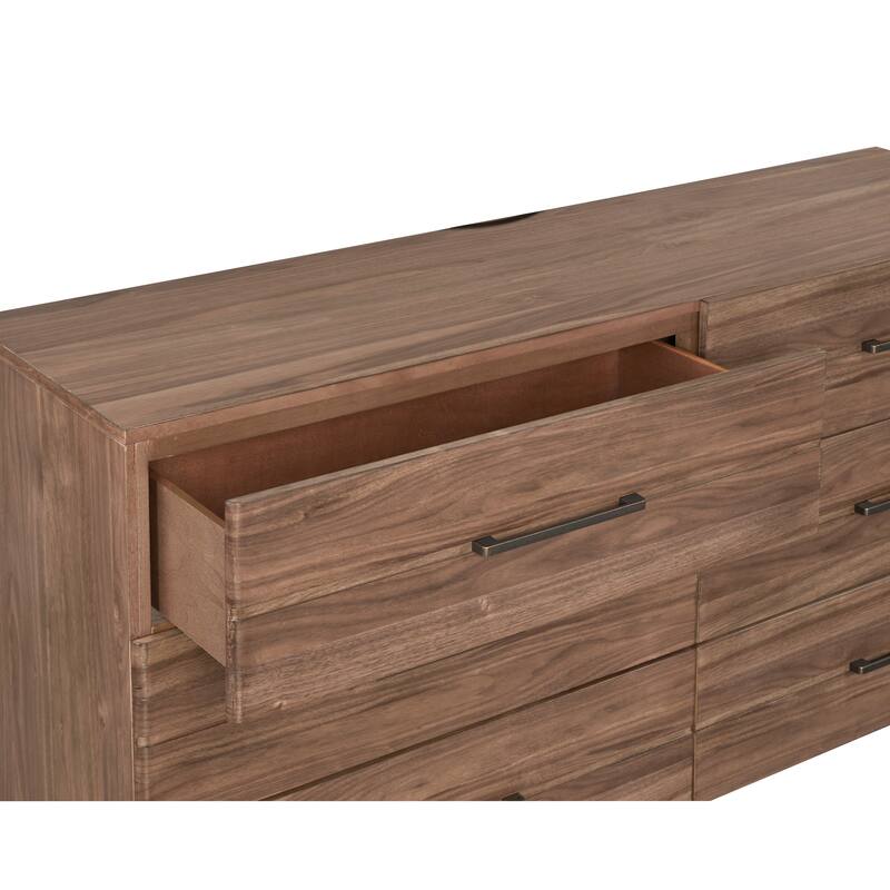 Bridgevine Home Tranquility Six Drawer Dresser, No Assembly Required, Walnut Finish