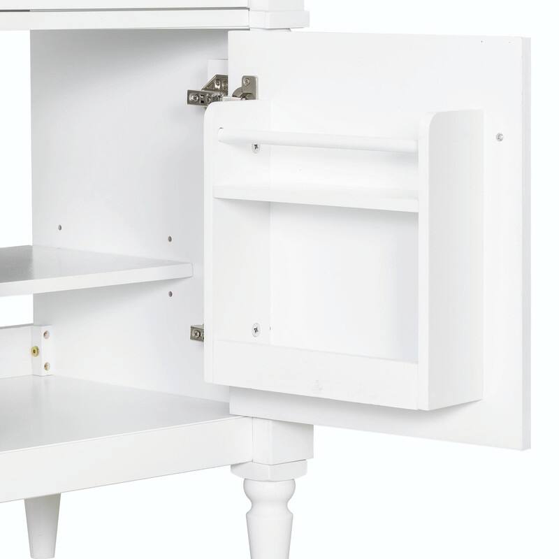 36" Bathroom Vanity with Sink, Freestanding Bathroom Cabinet with Ceramic Basin, Flip Drawer