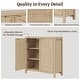 preview thumbnail 12 of 15, Bohemian Arched Rattan Door Sideboard with 2 Adjustable Shelves - 1-Piece