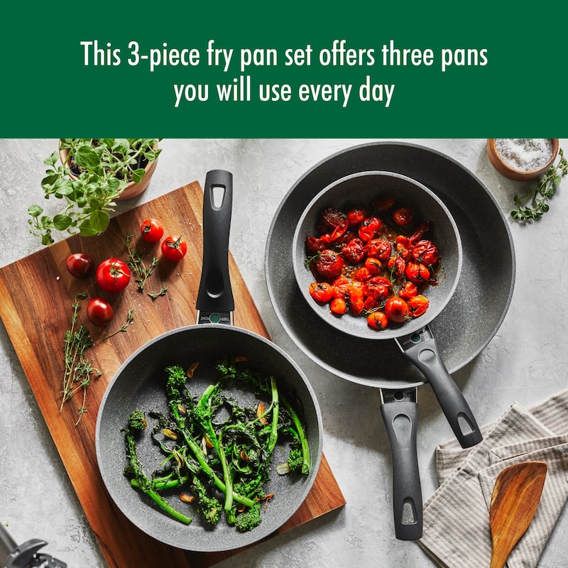 BALLARINI Parma by HENCKELS Forged Aluminum Nonstick Fry Pan Set - Granite