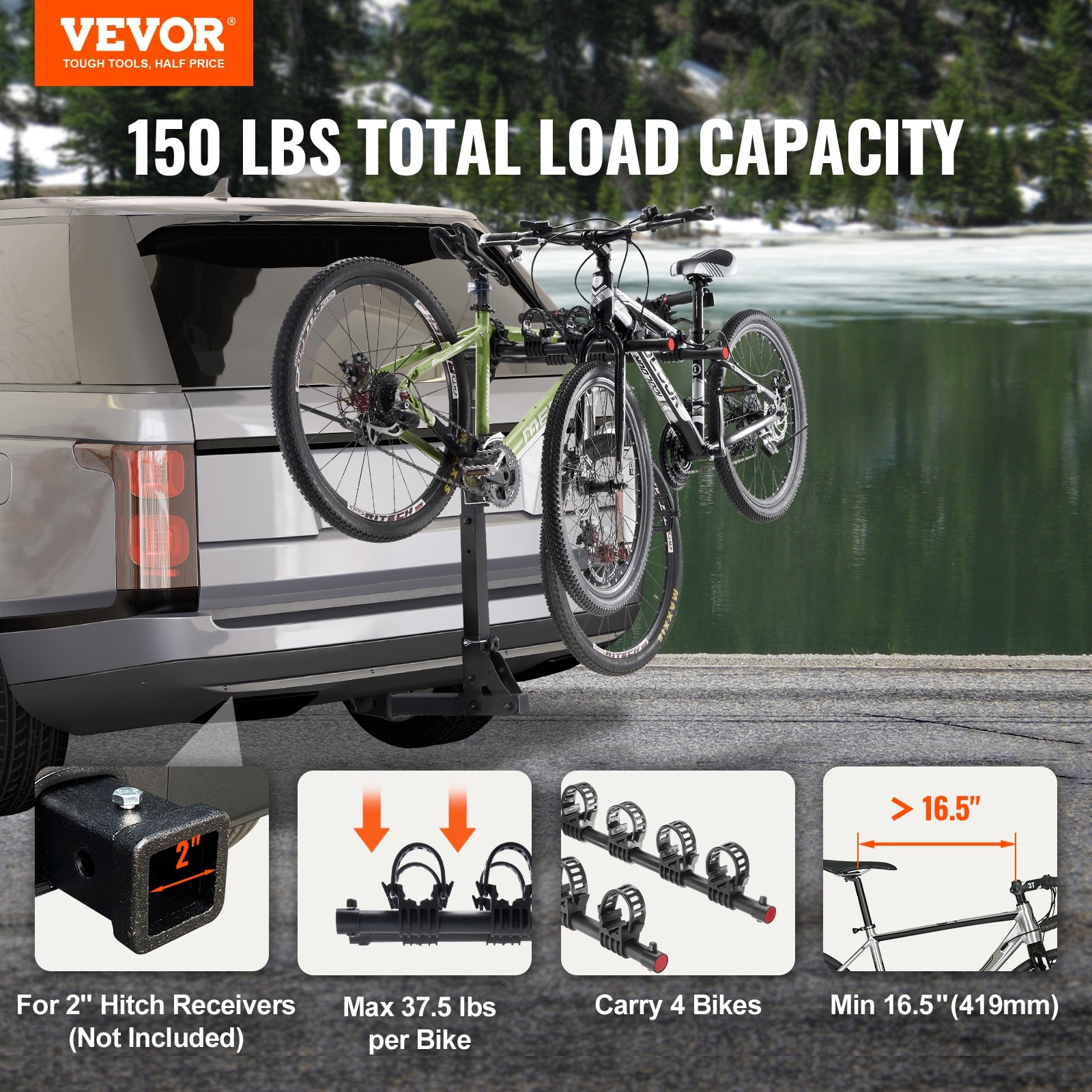 Tow hitch mounted bike rack best sale