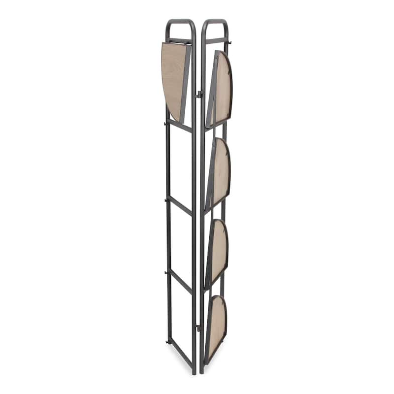 5 Tier Foldable Corner Shelf - 61.75" - Brown and Gray