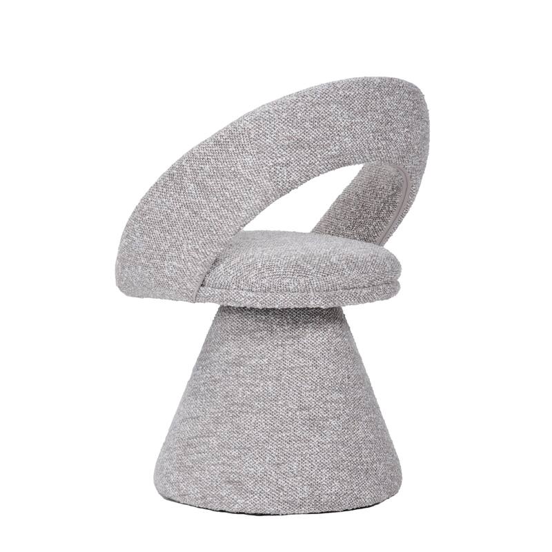 Modrest Wiles Modern Grey Fabric Swivel Dining Chair