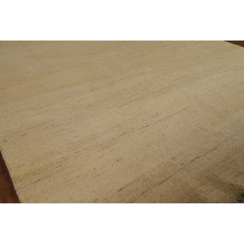 Modern Gabbeh Oriental Square Area Rug Handmade Wool Carpet - 5'3" x 7'10"