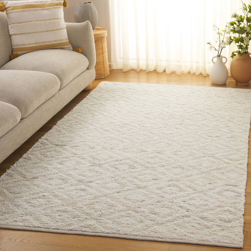 SAFAVIEH Handmade Natura Shaindel Transitional Denim Rug - 5' x 8' - Beige/Ivory