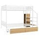 preview thumbnail 21 of 26, Industrial Minimalist Twin Over Full Metal Bunk Bed with Drawer and Lateral Storage Ladder and Wardrobe