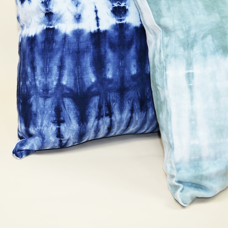 Jiti Indoor Modern Casual Hand dyed Tie-dye Shibori Pattern Linen Decorative Square Throw Pillows 20 x 20