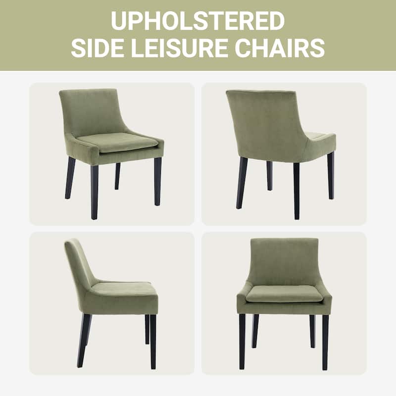 RENEWLINE Mid-Century Modern Corduroy Upholstered Dining Chairs with Solid Wood Legs,Set of 2/4/6