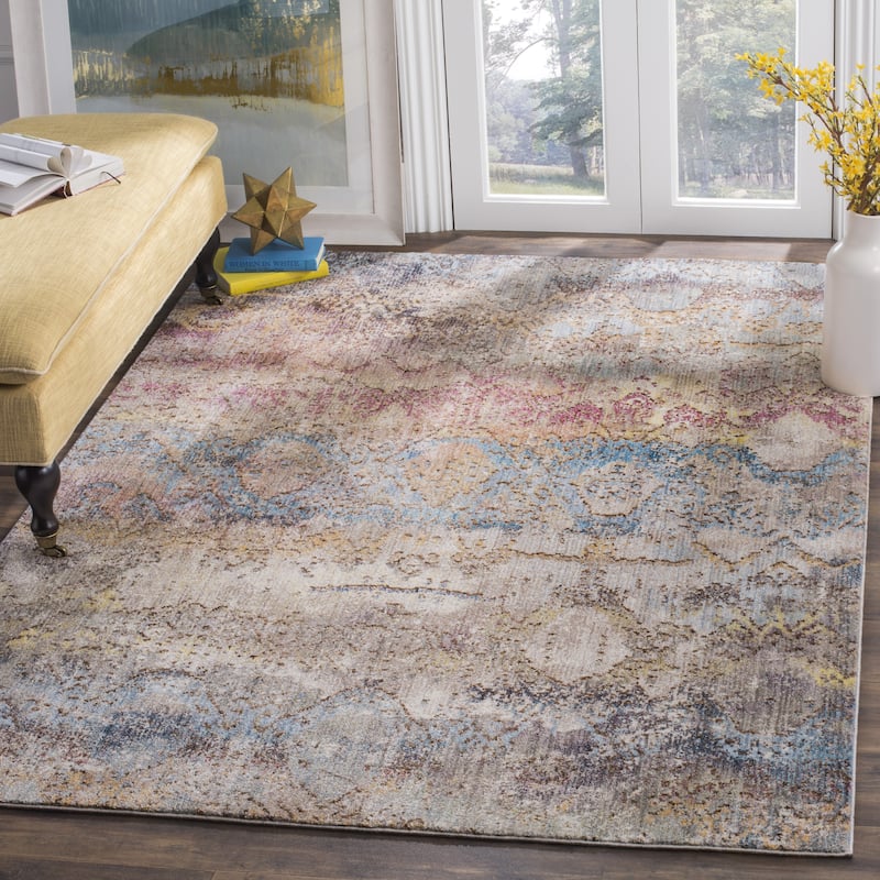 SAFAVIEH Bristol Nieki Vintage Boho Oriental Polyester Rug - 8' x 10' - Turquoise/Multi