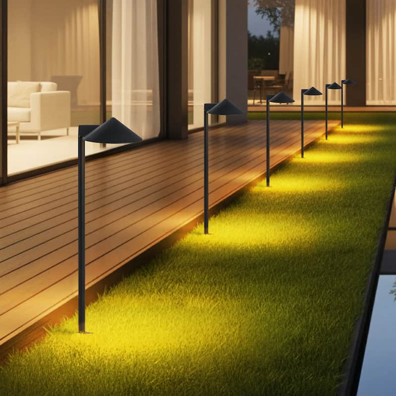 C Cattleya Low-Voltage Matte Black Aluminum 3000K LED Outdoor Path Light - 6-Pack (35"-Height)