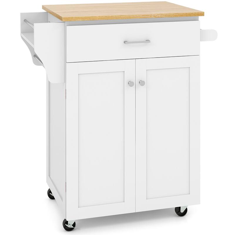 Gymax Rolling Kitchen Island Utility Kitchen Cart Storage Cabinet - See Details