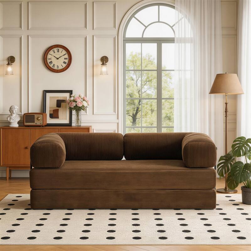 Corduroy Large Couch Convertible Floor Sofa Bed Sleeper