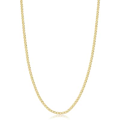 14k Yellow Gold Filled 2.55 mm Mariner Link Chain Necklace For Men and Women