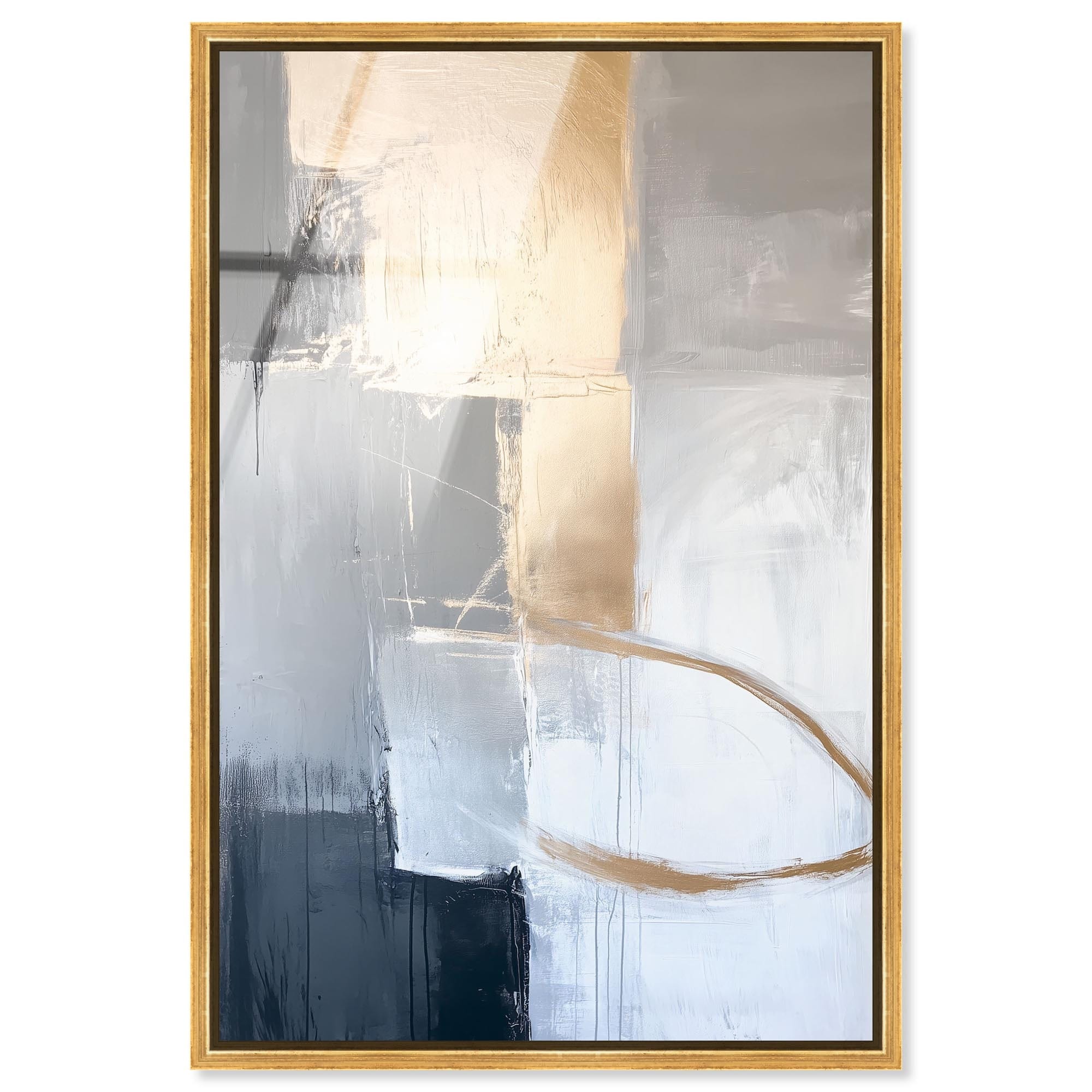 Illuminated Gold Edges Abstract Framed Acrylic Wall Art by Art Remedy