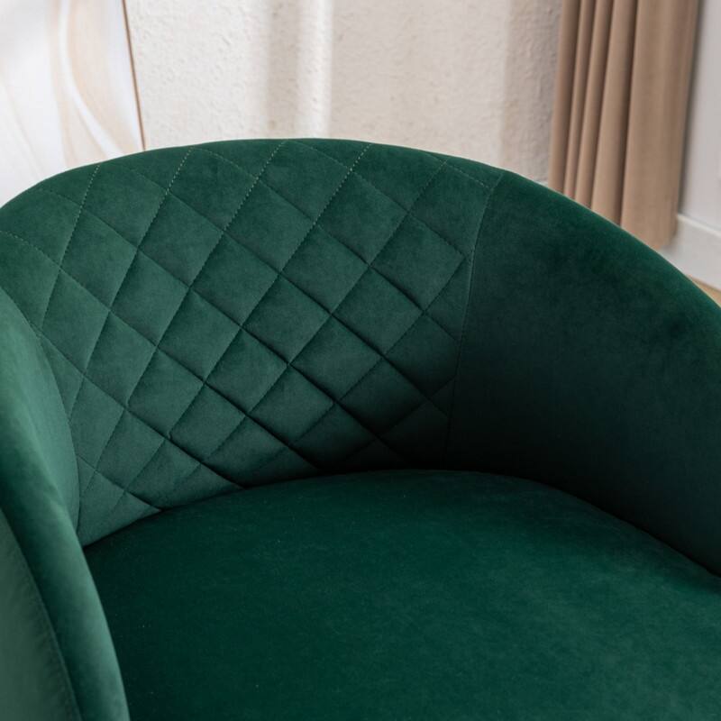 21.06"Seat Width Soft Velvet Fabric Swivel Chair For Living Room