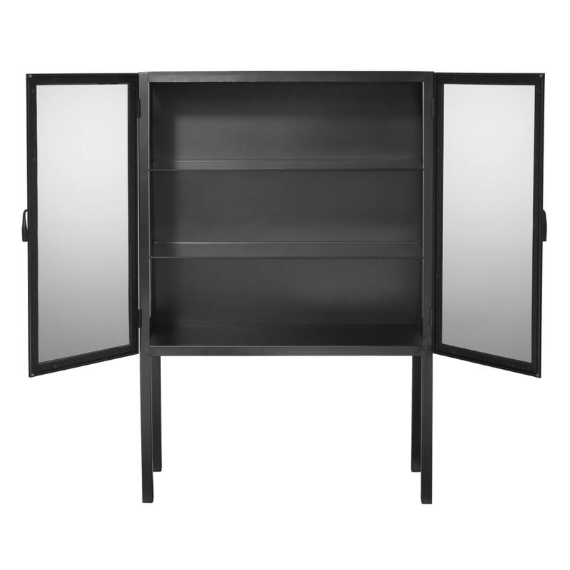 Jamie Young Chauncey Wide Curio Bar Iron Cabinet