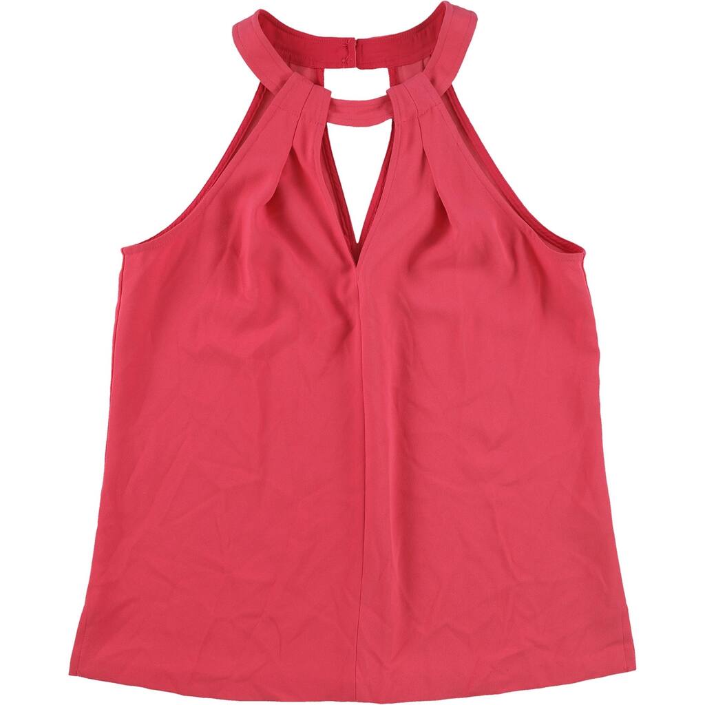 Trina Turk Womens Sleeveless Halter Top Shirt,, Pink, Small