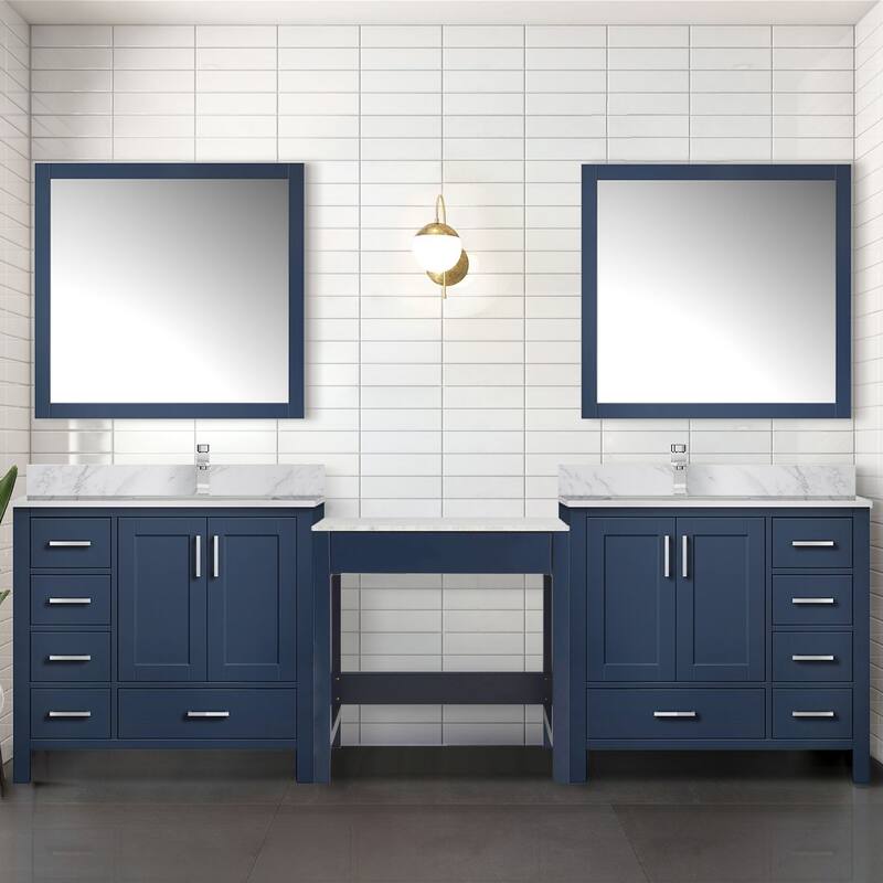 Coraline 102 in W x 22 in D Double Bath Vanity and Carrara Marble Top