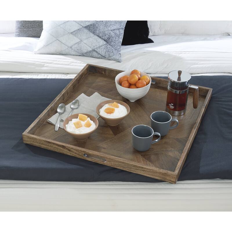 Signature Design by Ashley Heddford Brown Tray - 27" W x 27" D x 2" H