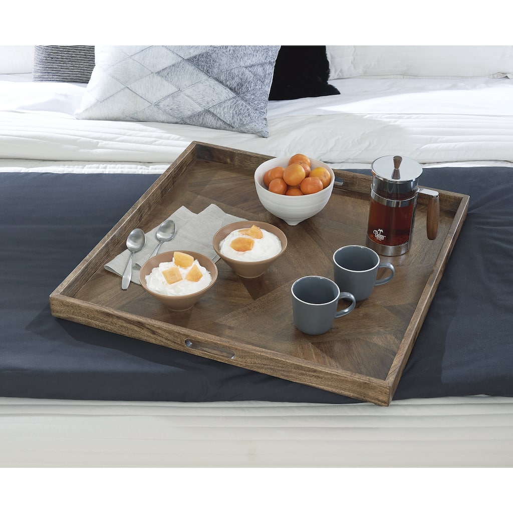 Signature Design by Ashley Heddford Brown Tray - 27" W x 27" D x 2" H