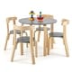 preview thumbnail 1 of 8, Gymax 5-Piece Kids Wooden Curved Back Activity Table & Chair Set w/Toy Grey