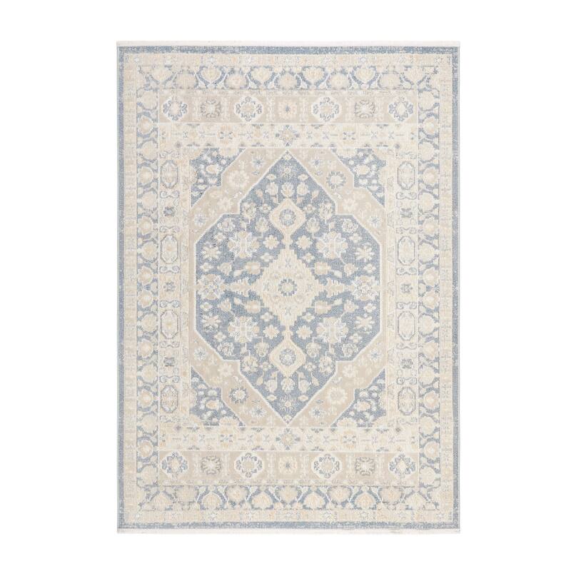 TOWN & COUNTRY EVERYDAY Rein Center Medallion Everwash Washable Non-Slip Backing Area Rug