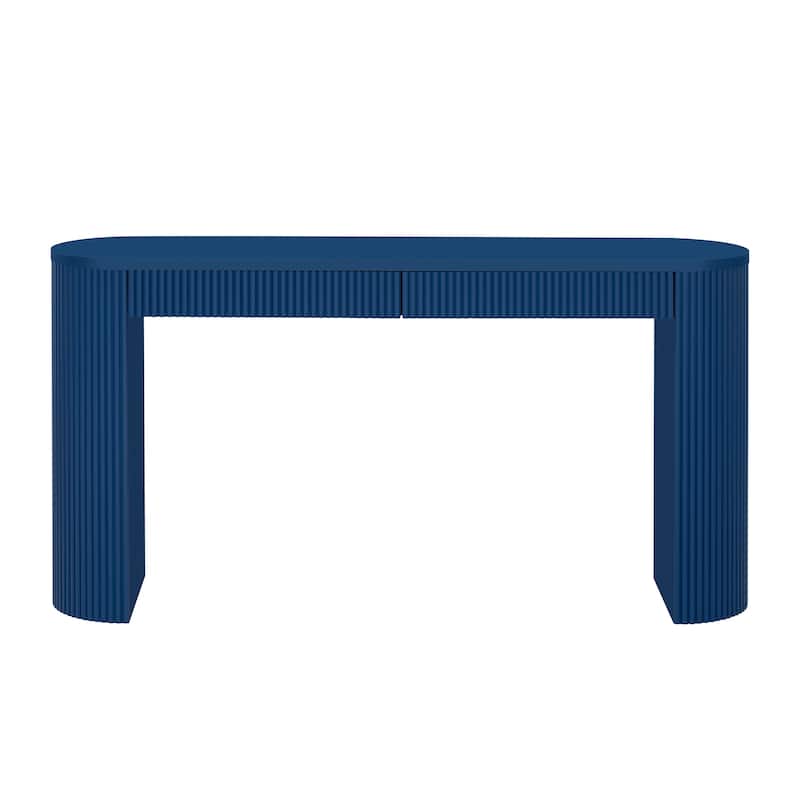 Elegant Console Table with Pine Veneer & Vertical Striped Design – Perfect for Entryway, Hallway, Living Room, Bedroom .