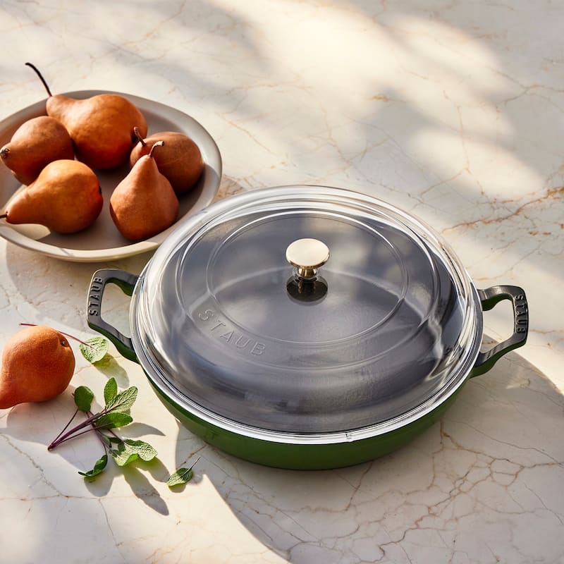 STAUB Cast Iron 3.5-qt Braiser with Glass Lid