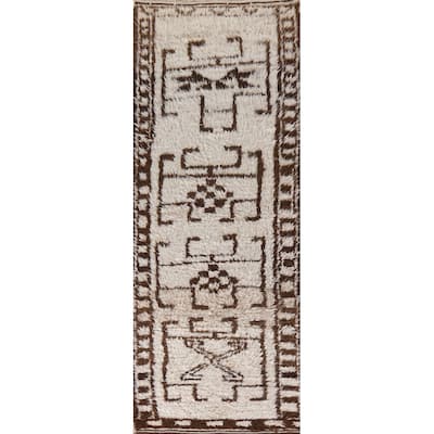 Plush Turkish Anatolian Beige Runner Rug Hand-knotted Wool Carpet - 3'2"x 10'6"