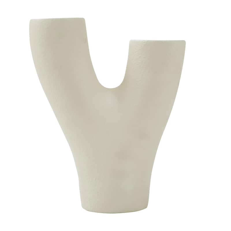 Renwil Wisteria Indoor Ceramic Stoneware Large Vase, Textured Beige Semi-Gloss