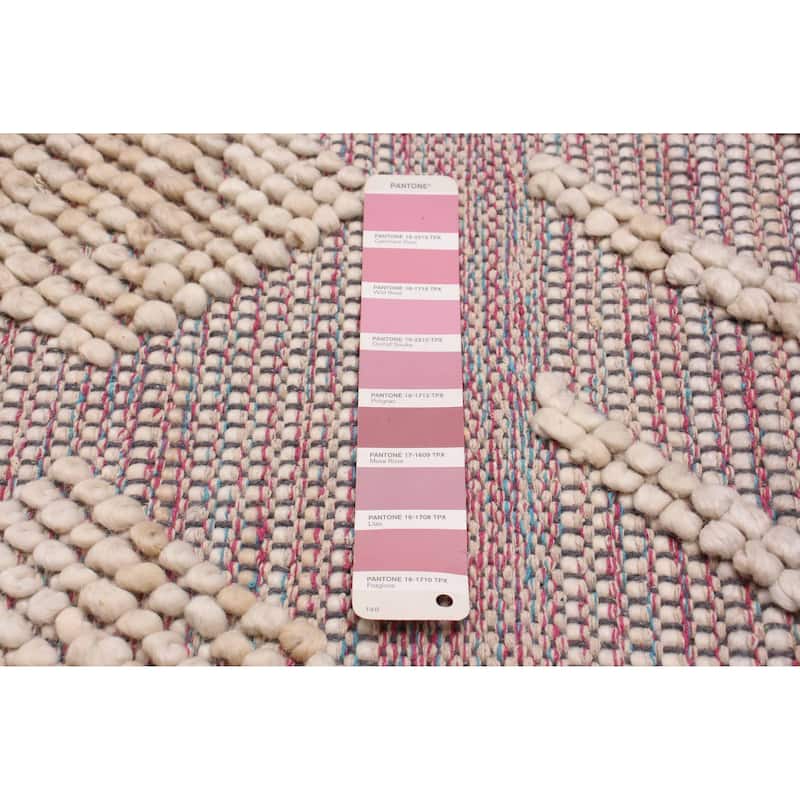 ECARPETGALLERY Braid weave Sienna Pink Wool Rug - 6'0 x 9'4