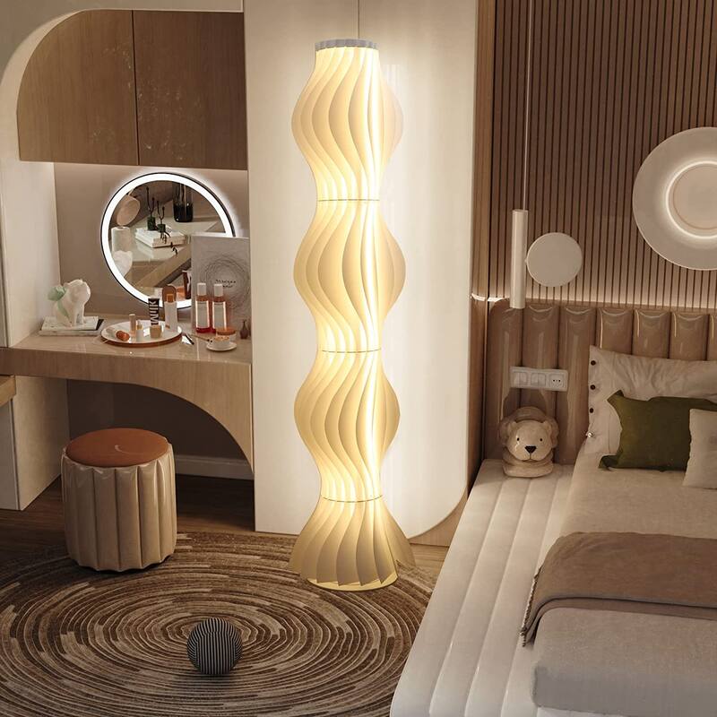 Tall LED Floor Lamp with Hawaiian Hula Skirt Shade