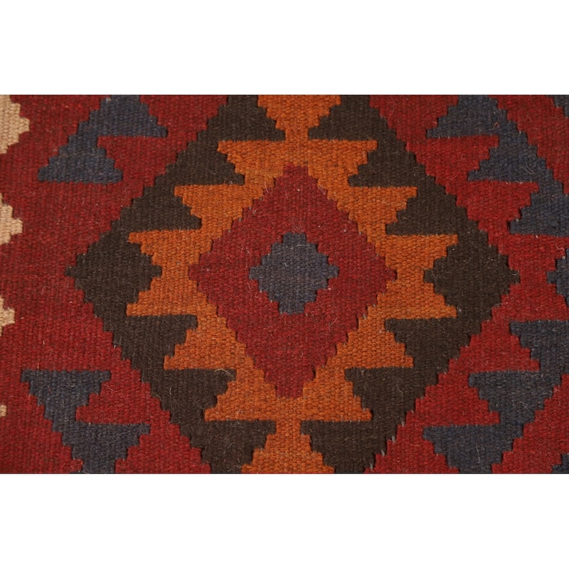 Reversible Kilim Oriental Area Rug Flat-weave Tribal Wool Carpet - 5'0" x 6'5"