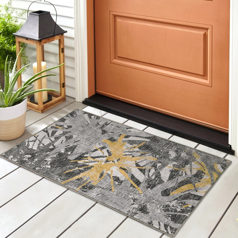 Indoor/ Outdoor Addison Bravado Abstract Starburst Washable Area Rug