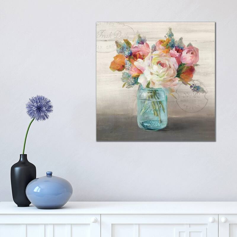 iCanvas "French Cottage Bouquet II" by Danhui Nai Canvas Print - 18x18x1.5