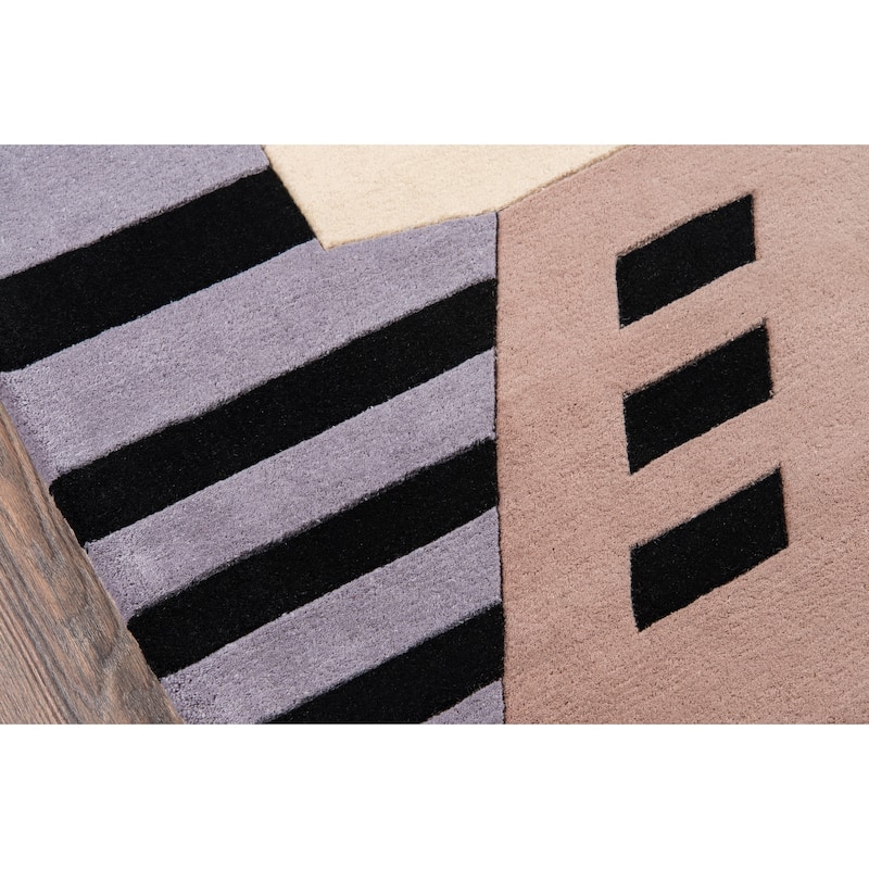 Momeni New Wave Hand Tufted New Zealand Wool Contemporary Geometric Area Rug