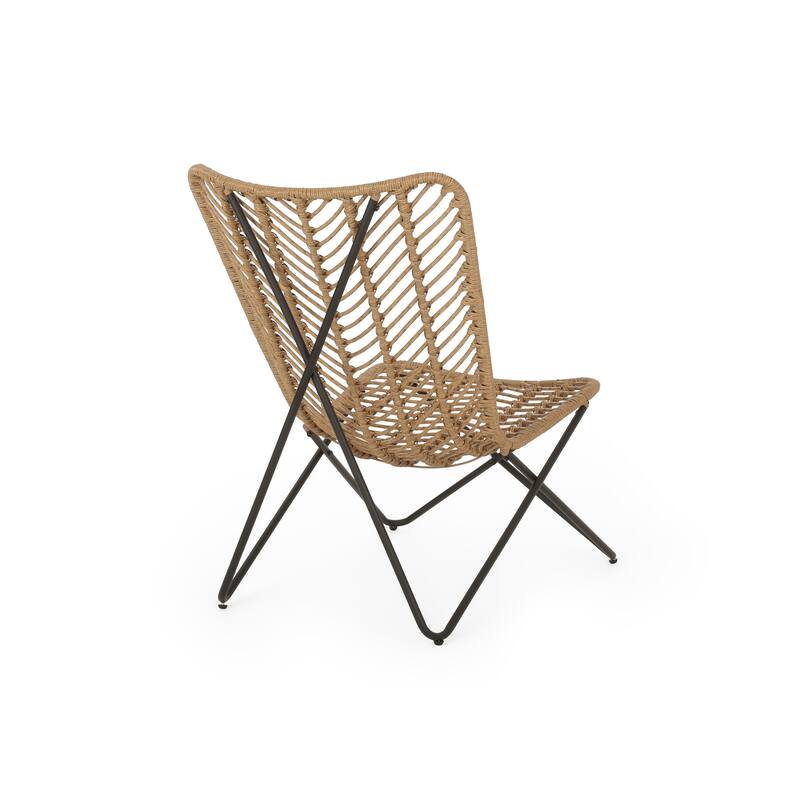 Galtin Outdoor Wicker and Iron Accent Chairs (Set of 2) by Christopher Knight Home
