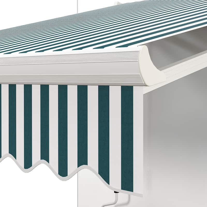 Outsunny 8' x 6.6' Patio Retractable Awning/Manual Exterior Sun Shade Deck Window Cover