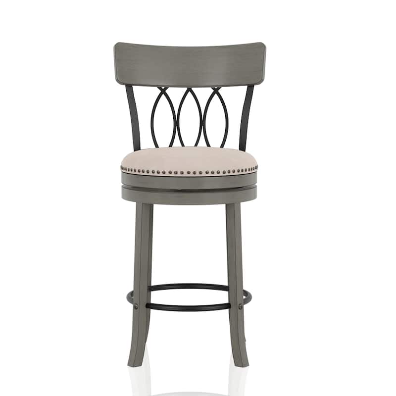 Furniture of America Wynn Contemporary Wood and Fabric Swivel Chairs (Set of 2)