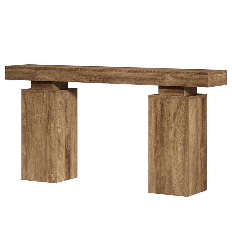 63-Inch Console Table, Wooden Entryway Table, Long Sofa Table for Hallway, Living Room, Foyer, Entrance
