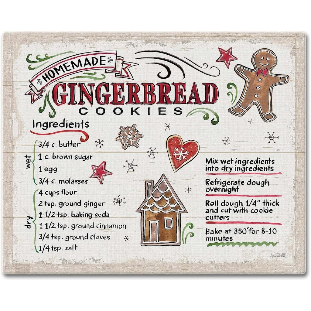 CounterArt Holiday Treats Decorative 3mm Heat Tolerant Tempered Glass Cutting Board 15" x 12" Made in the USA Dishwasher Safe