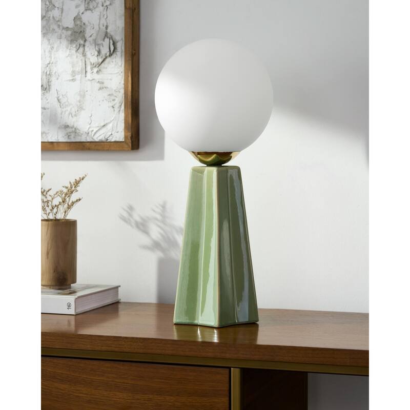 Livabliss Stellan Modern Accent Table Lamp - 18"H x 8"W x 10"D - Green