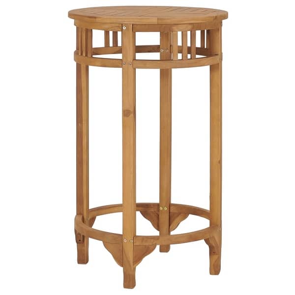 slide 2 of 4, vidaXL Bar Table Ø 23.6" Solid Wood Teak - 23.6" x 41.3"
