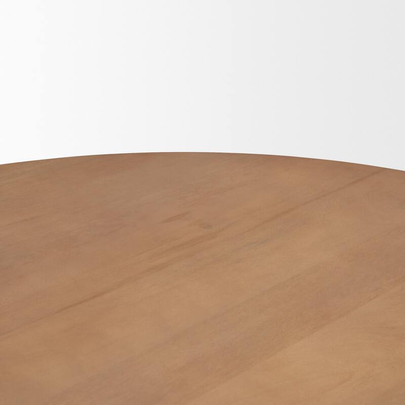 Jovani Solid Brown Mango Wood Round Dining Table