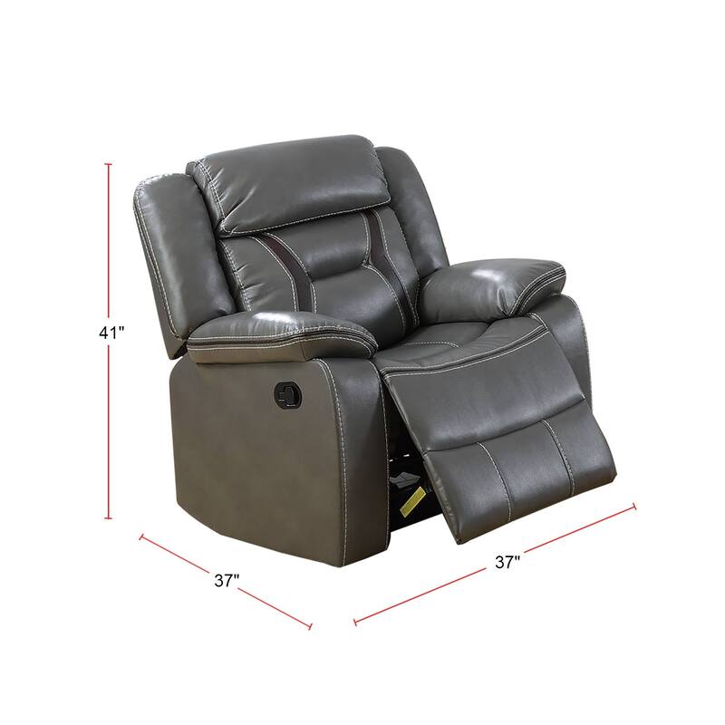 Gel Leatherette Glider Recliner