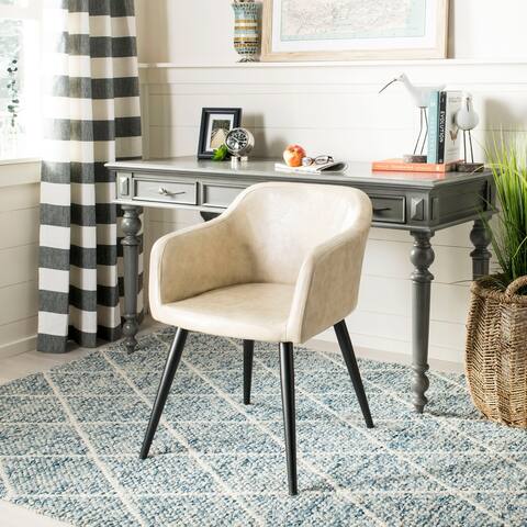SAFAVIEH Adalena Beige/ Black Accent Chair - 22.5" x 23.5" x 30"