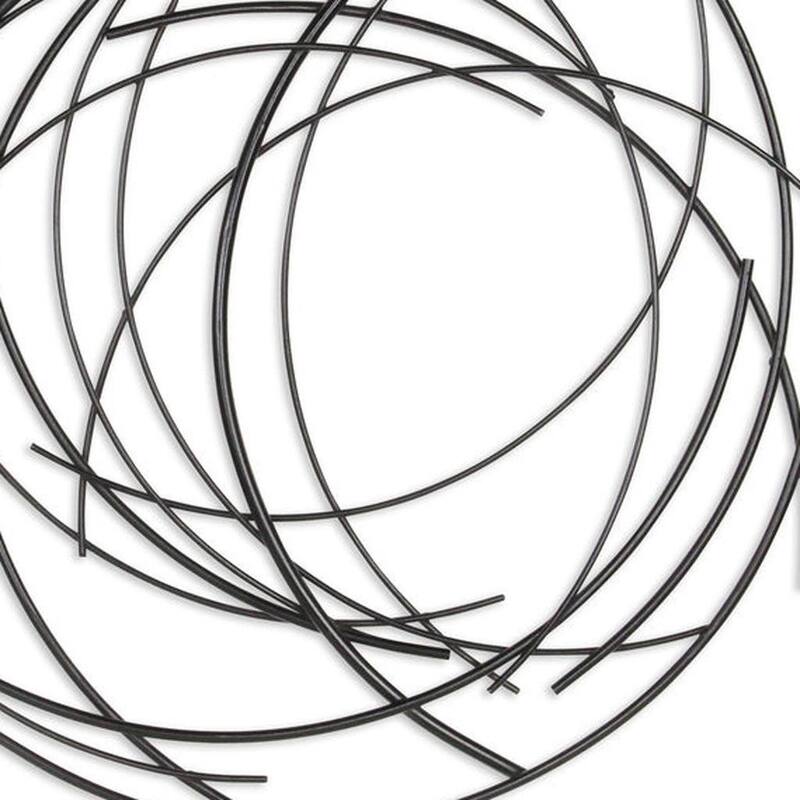 HomeRoots 20" X 20" Black Abstract Metal Circle Hanging Dimensional Sculpture