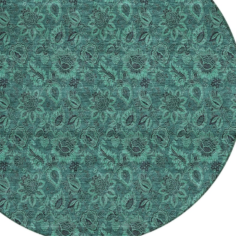 HomeRoots Floral Transitional Rectangle Outdoor Rug